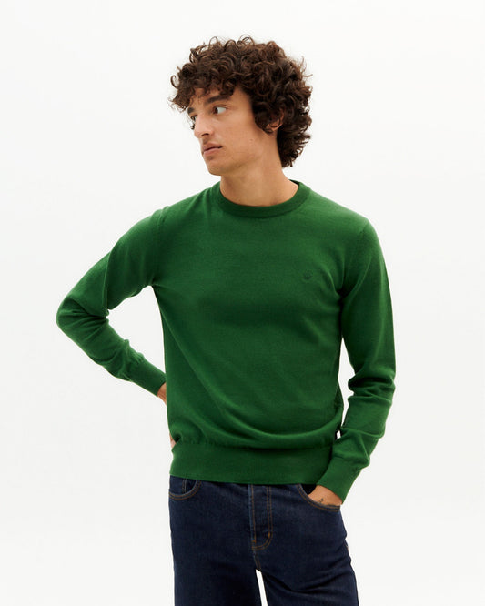Pull vert en coton bio - green orlando knit sweater