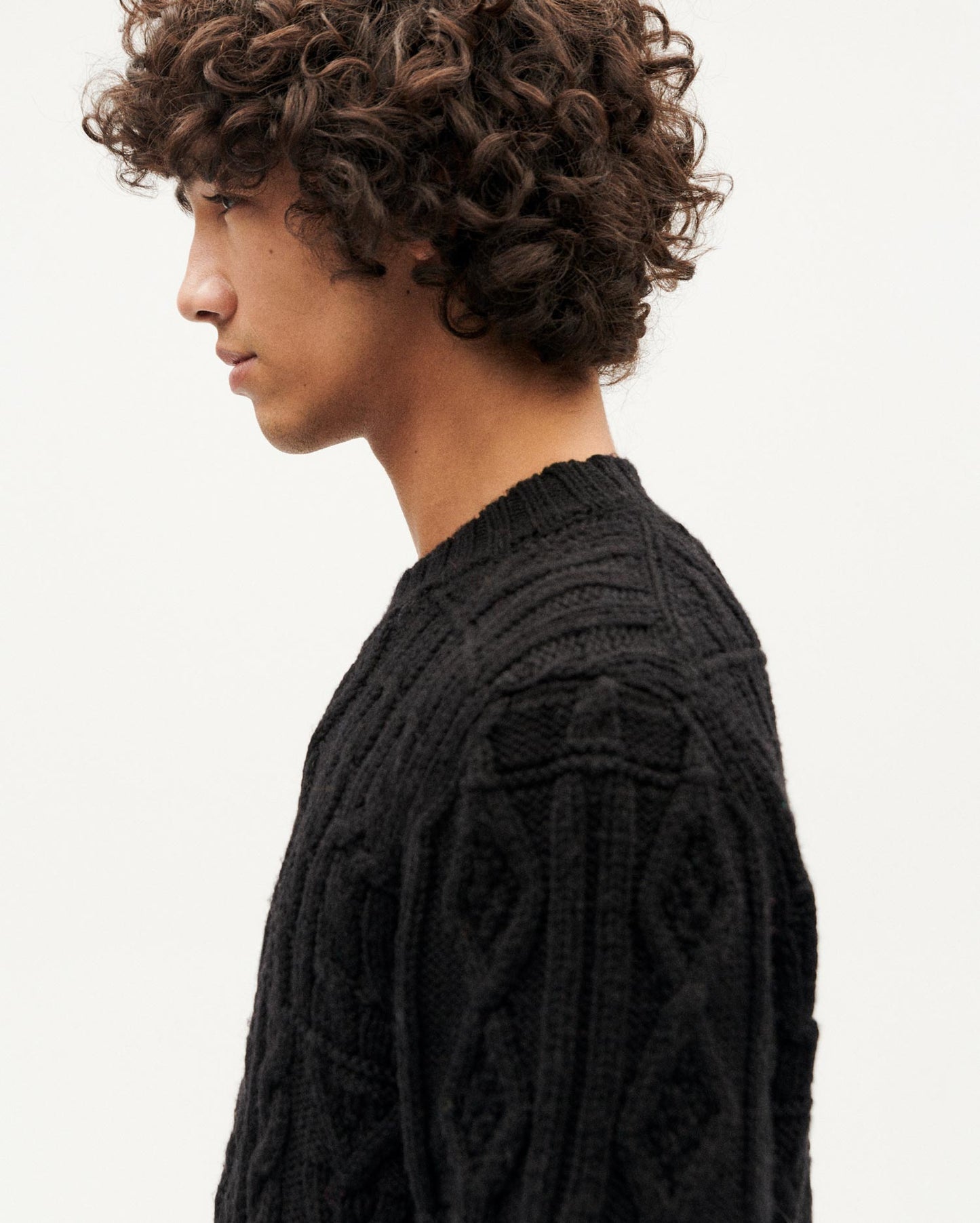 Pull uni texturé en laine mérinos certifiée | bleu gris "blue grey rasta knitted sweater - blue"