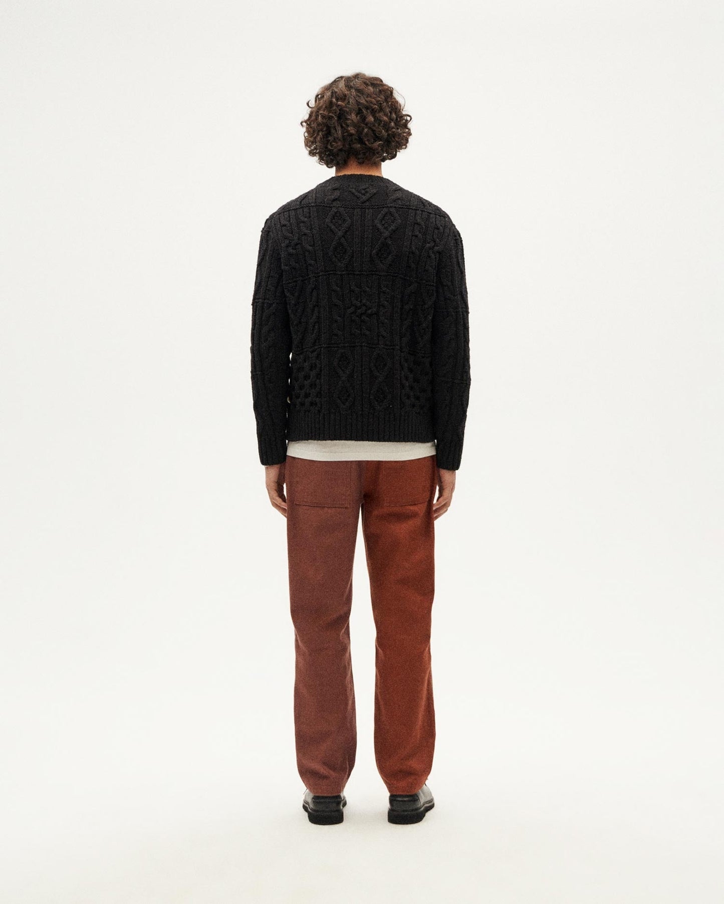 Pull uni texturé en laine mérinos certifiée | bleu gris "blue grey rasta knitted sweater - blue"