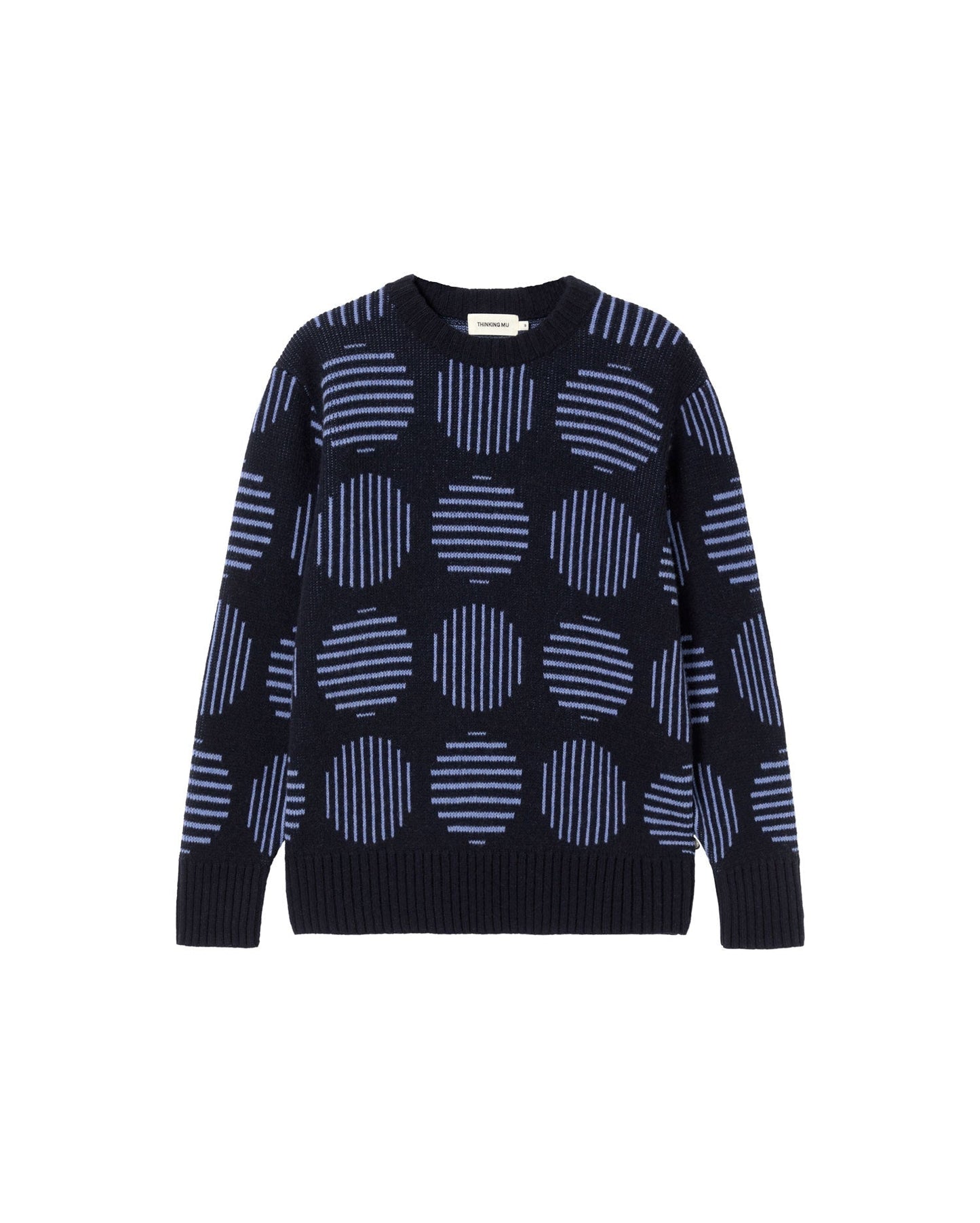 Pull en laine mérinos | bleu "japan khem knitted sweater"