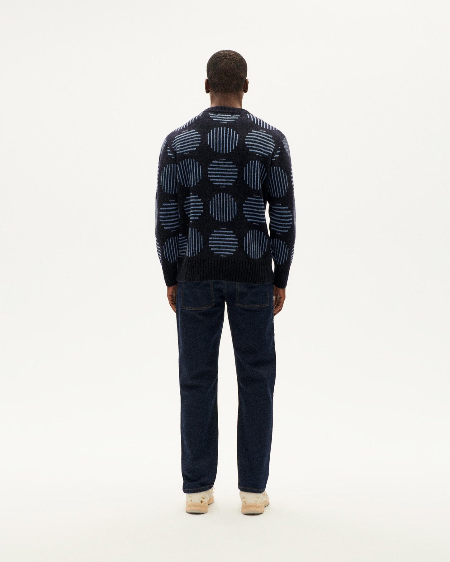 Pull en laine mérinos | bleu "japan khem knitted sweater"