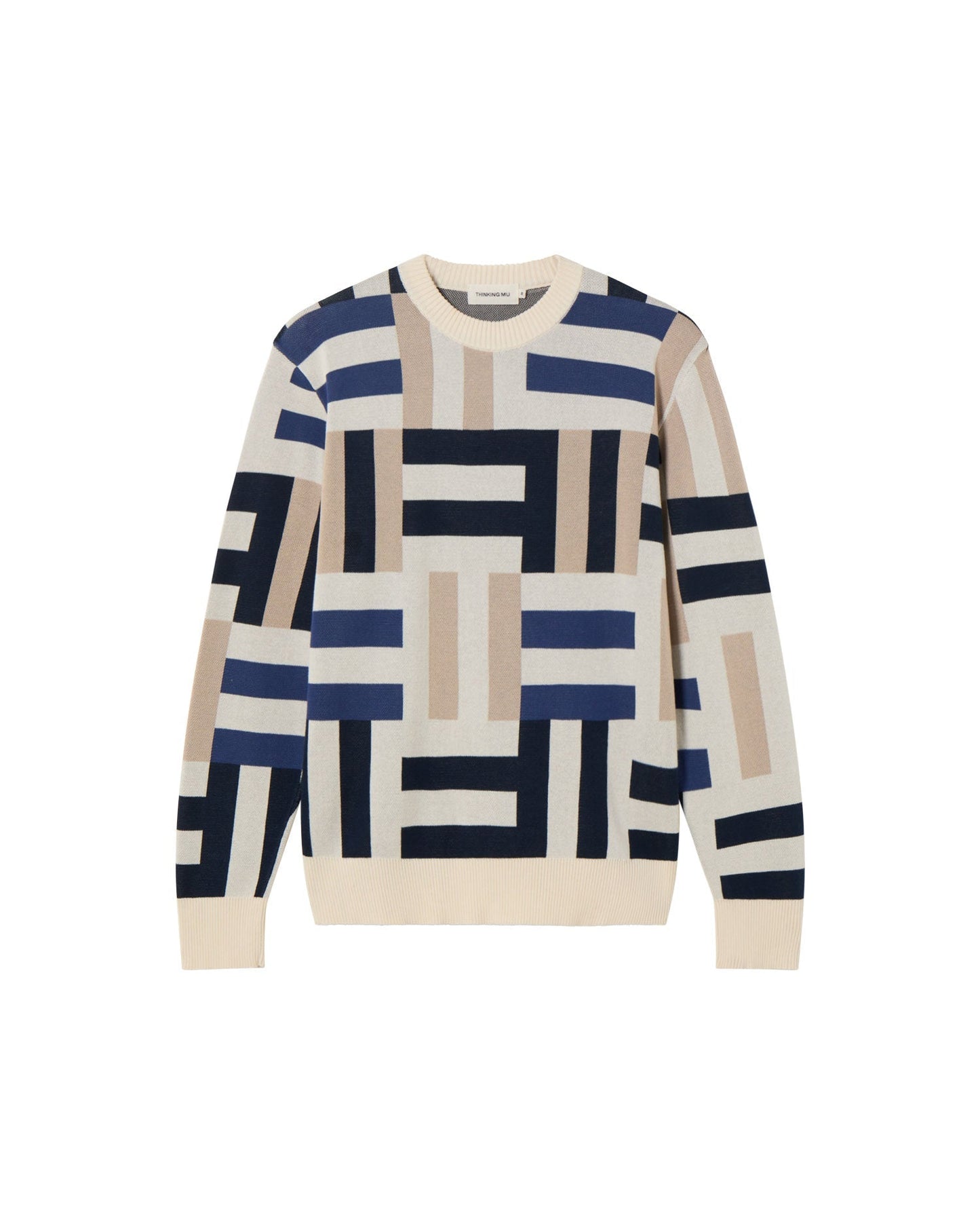 Pull en coton biologique | multicolore "field navy khem knit sweater - multicolor"