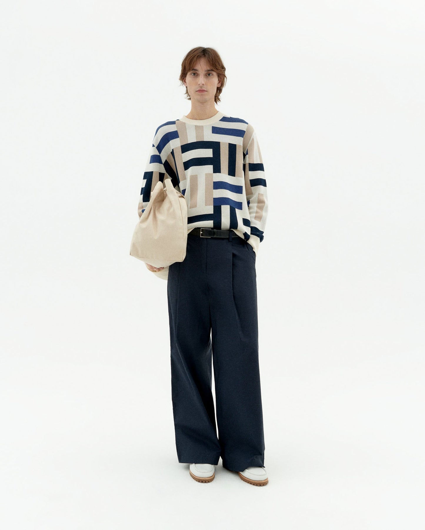 Pull en coton biologique | multicolore "field navy khem knit sweater - multicolor"