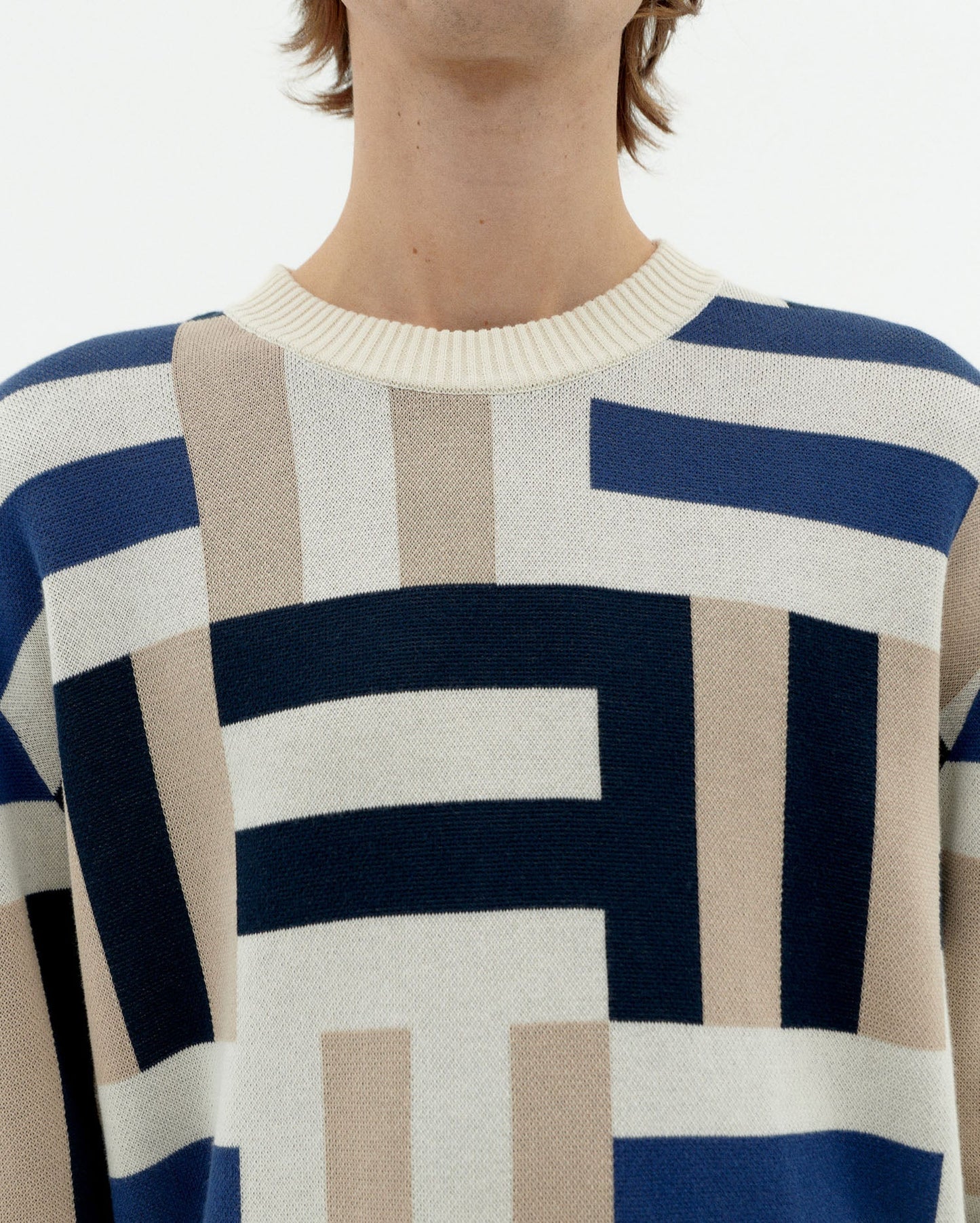 Pull en coton biologique | multicolore "field navy khem knit sweater - multicolor"
