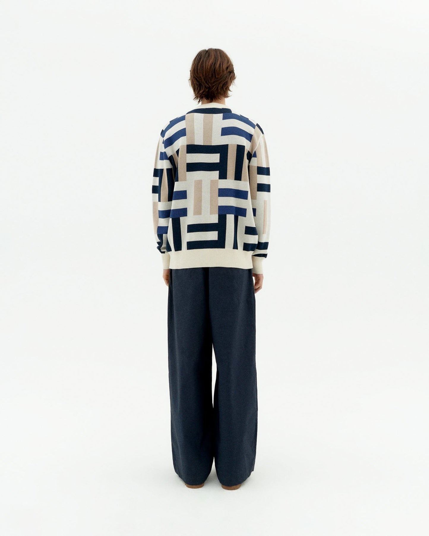 Pull en coton biologique | multicolore "field navy khem knit sweater - multicolor"