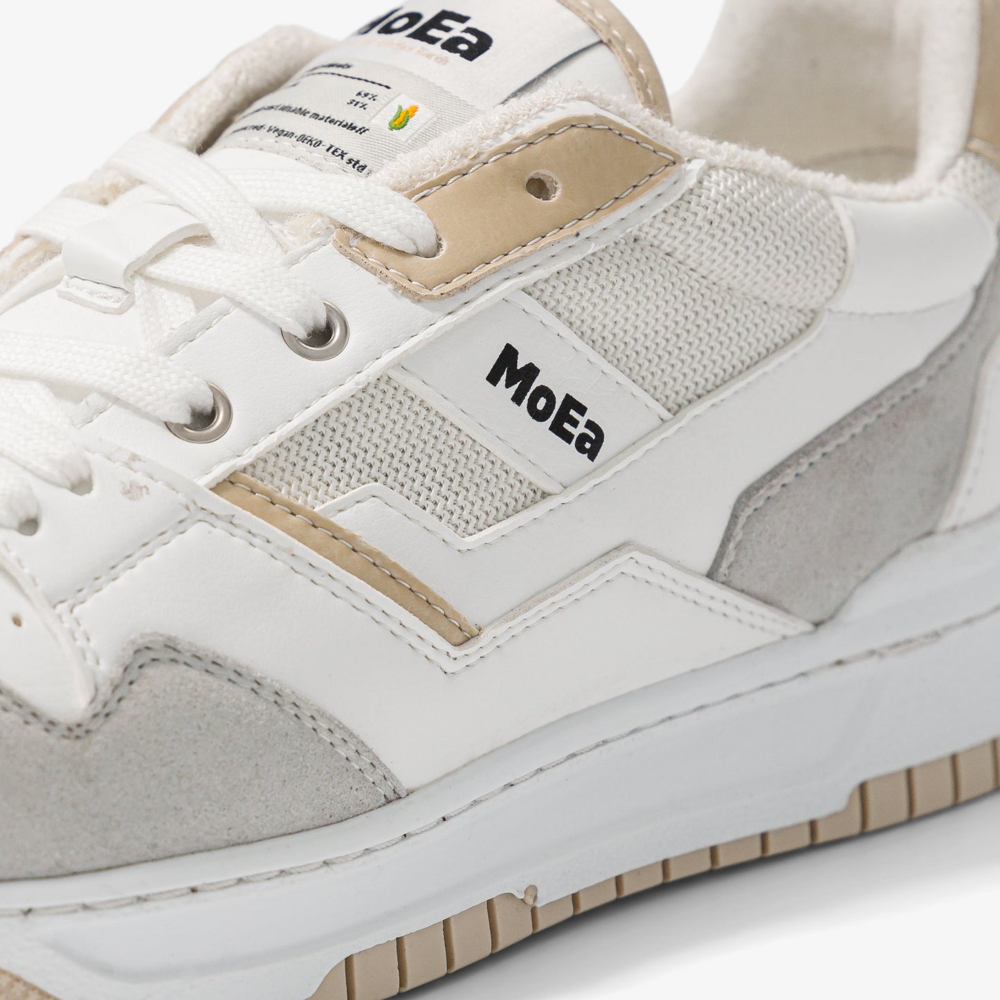 Baskets vegan en matière végétale | beige "gen2 corn white & beige"