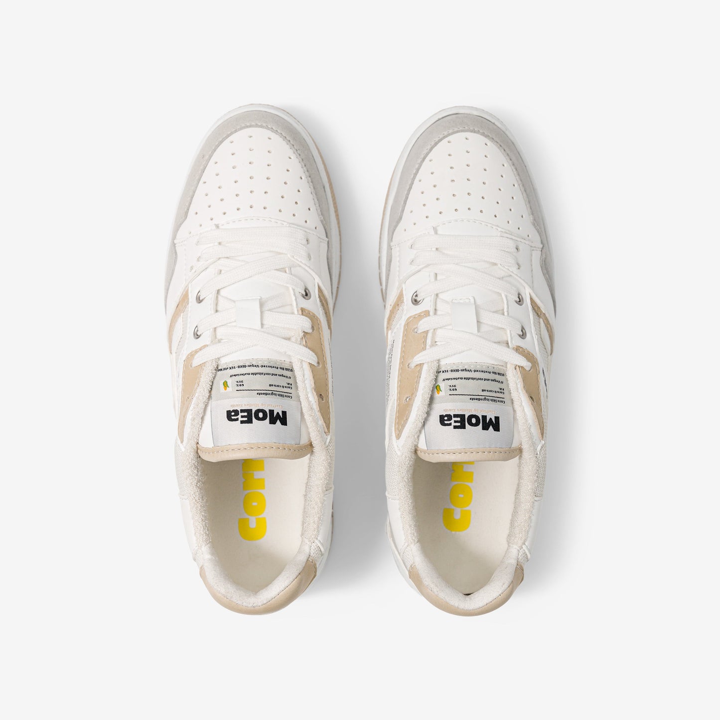Baskets vegan en matière végétale | beige "gen2 corn white & beige"