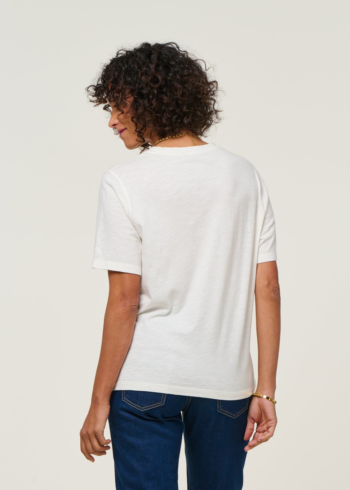T-shirt en coton bio | écru "molln - off white"