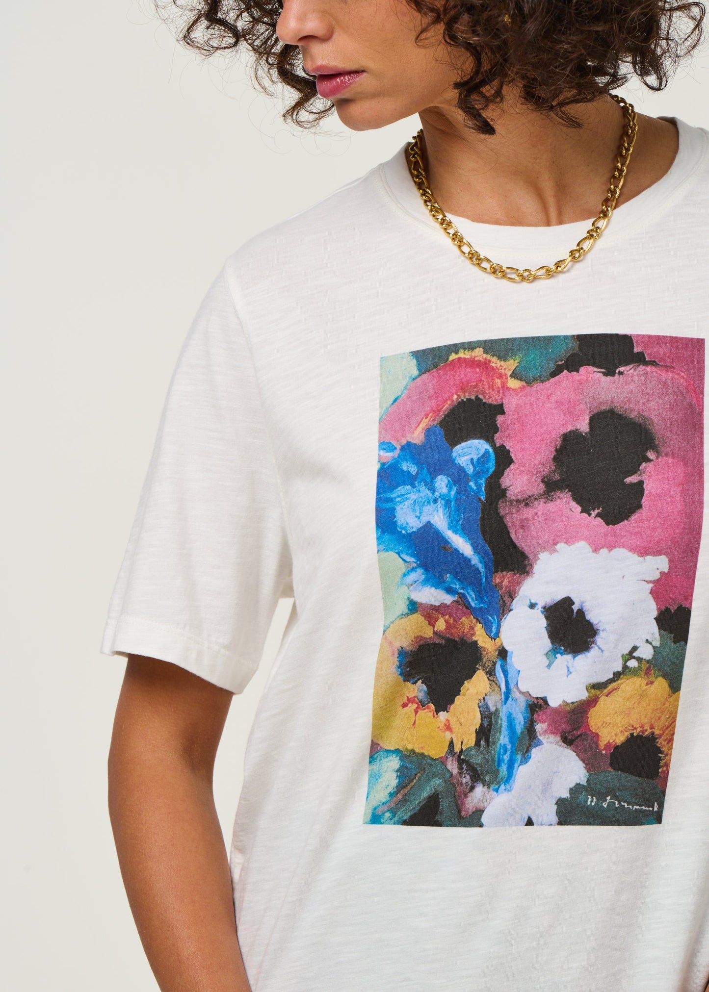 T-shirt en coton bio | écru "molln - off white"