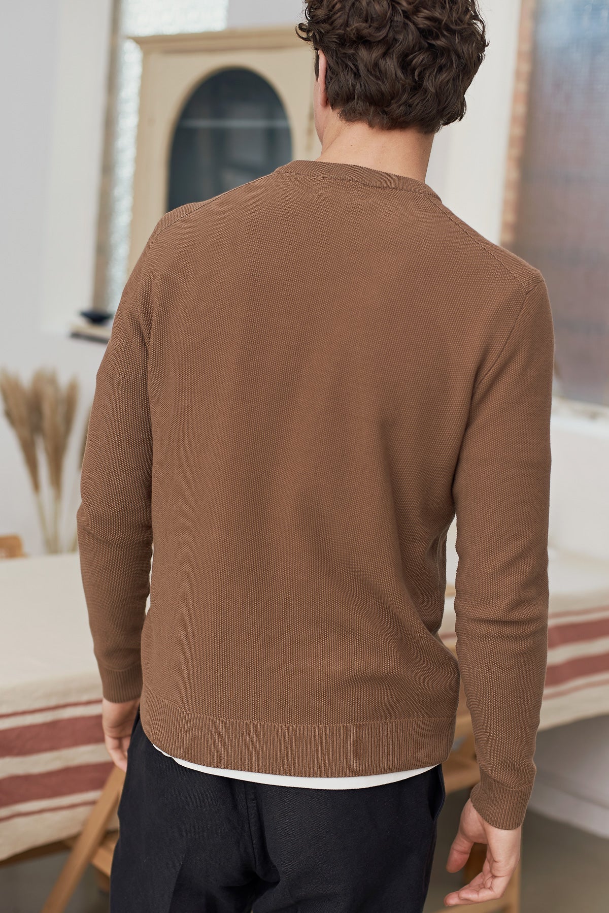 Pull en coton bio | camel "morten jumper - eco knotted camel"