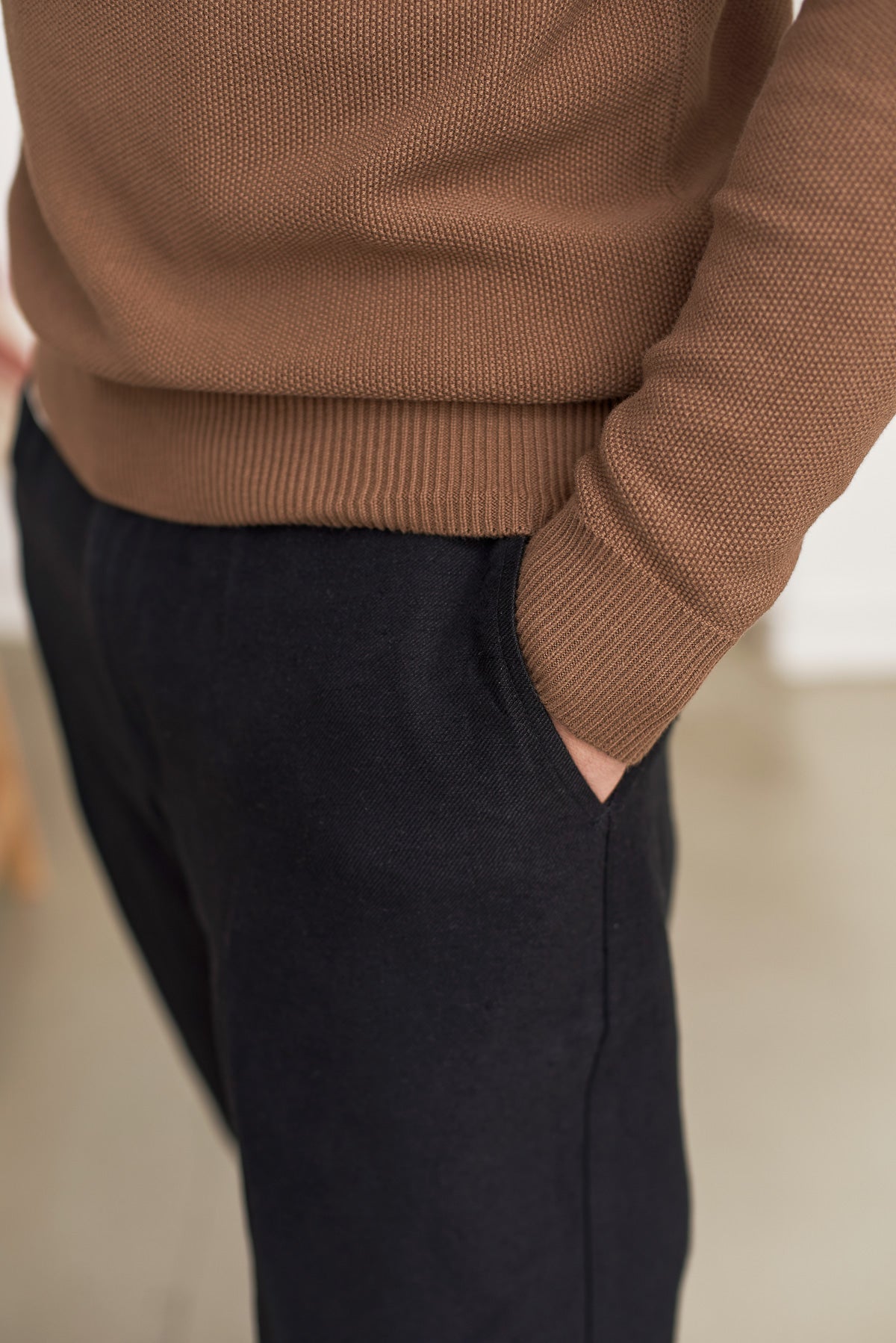 Pull en coton bio | camel "morten jumper - eco knotted camel"
