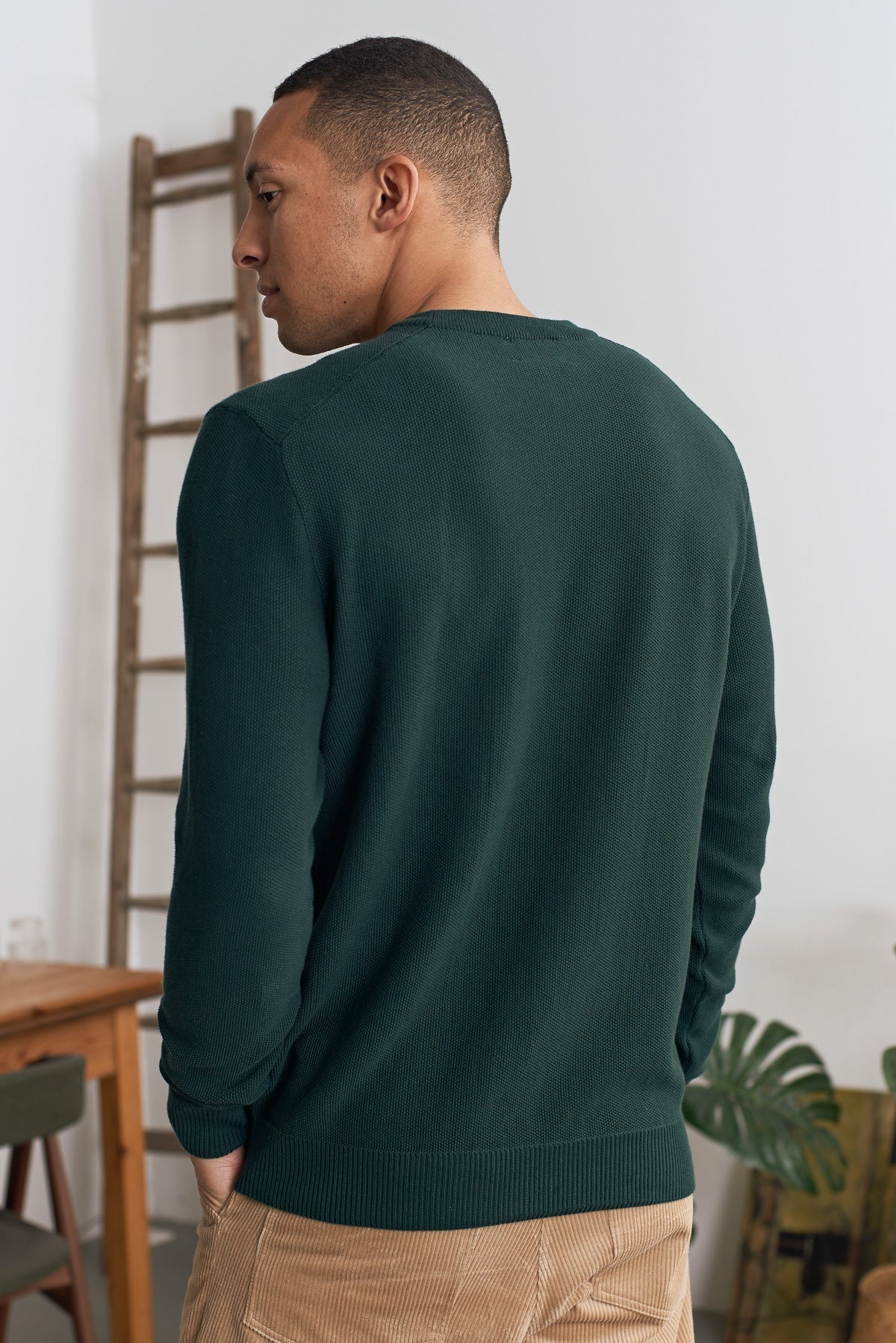 Pull maille en coton bio | vert "morten jumper - eco knotted scot green"