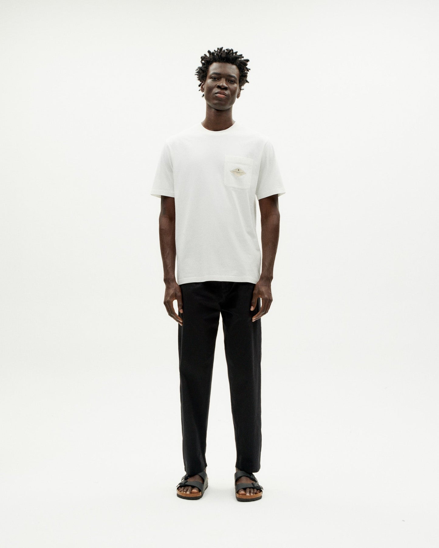 Pantalon droit à pinces en coton bio | Noir "light moero light pants black"