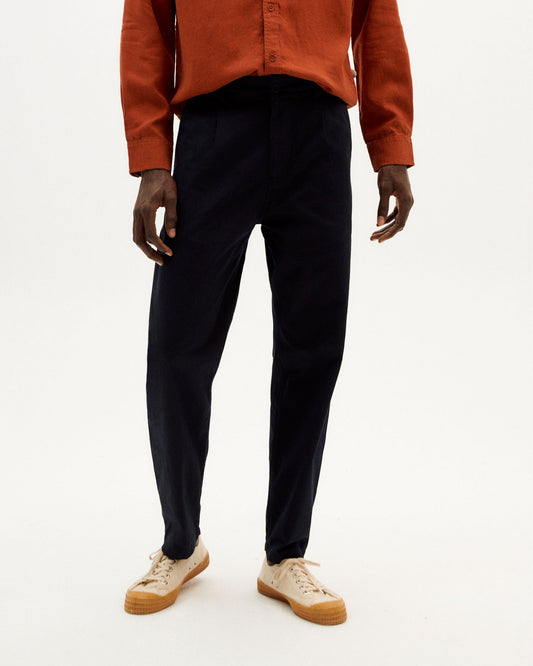 pantalon marine en coton bio - navy light moero light  pants