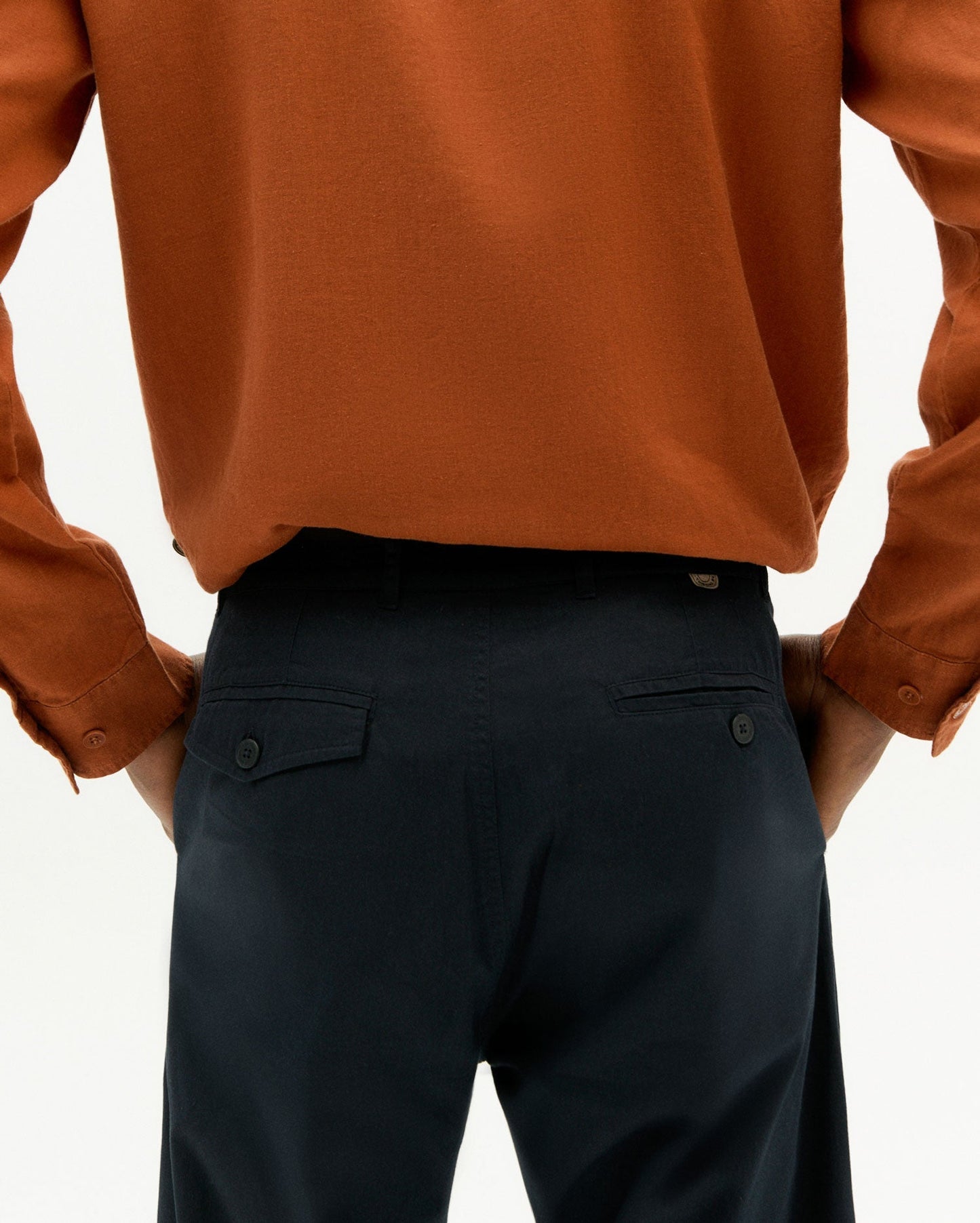 pantalon marine en coton bio - navy light moero light  pants