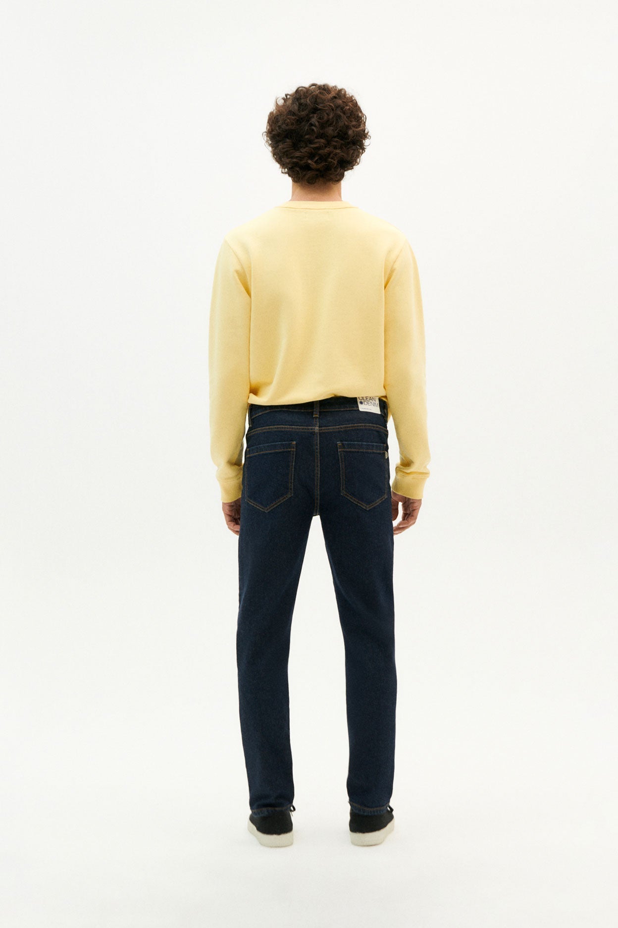 Jean droit en coton bio | Bleu "five pockets pants denim medium wash"