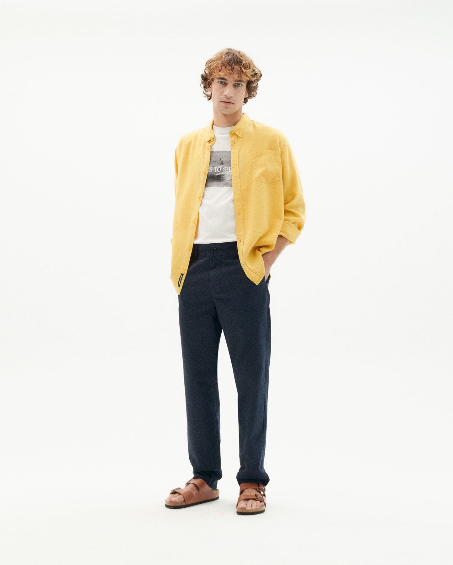 Chino droit en coton bio | marine "navy chino pants"