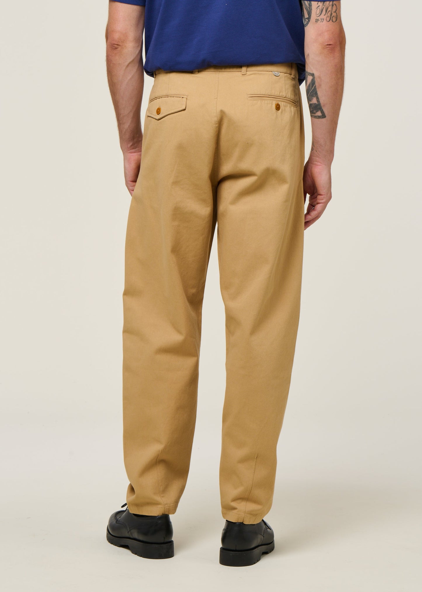 Pantalon large en twill de coton bio | beige "Wotan camel"