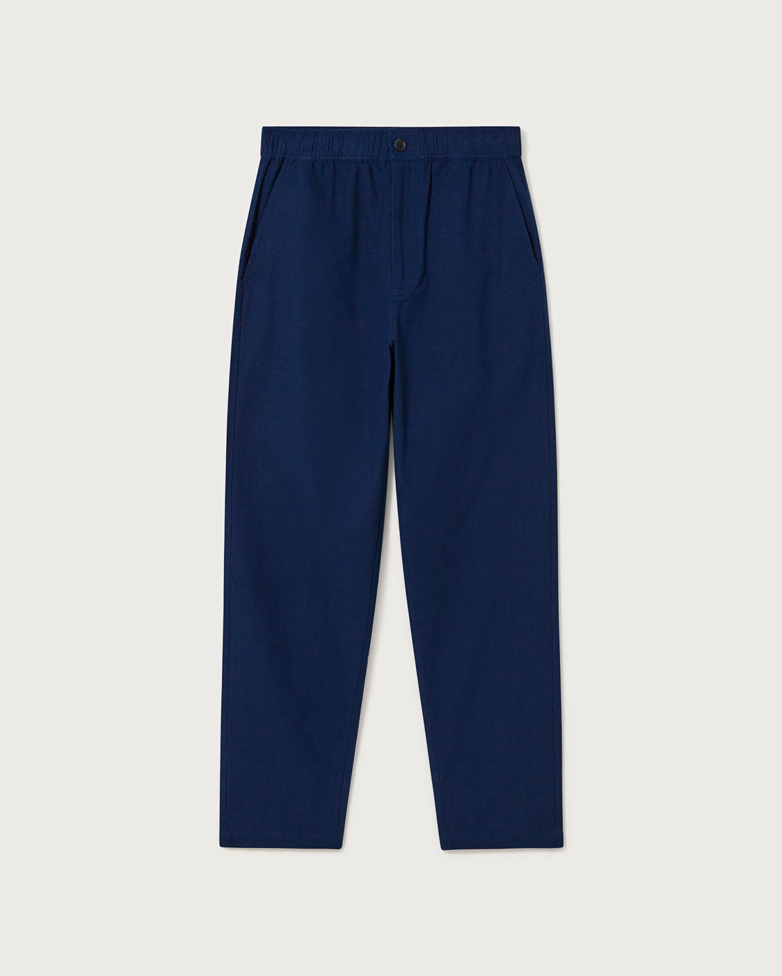 Pantalon droit en coton bio | marine 'blue night light travel pants'