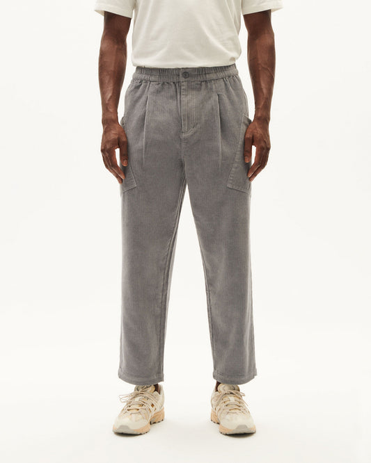 Pantalon ample en coton bio | gris "river corduroy max pants - grey"