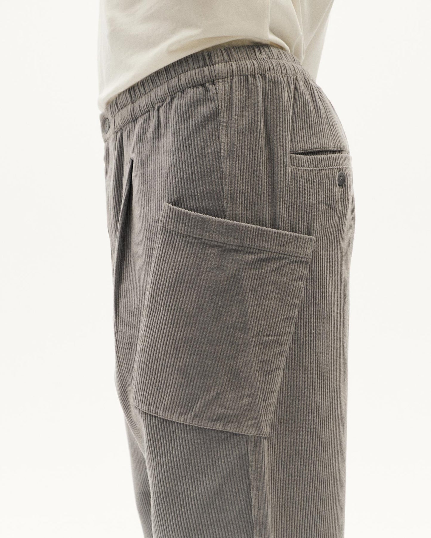 Pantalon ample en coton bio | gris "river corduroy max pants - grey"