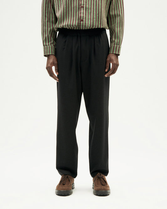 Pantalon droit en laine | noir "black damien pants"