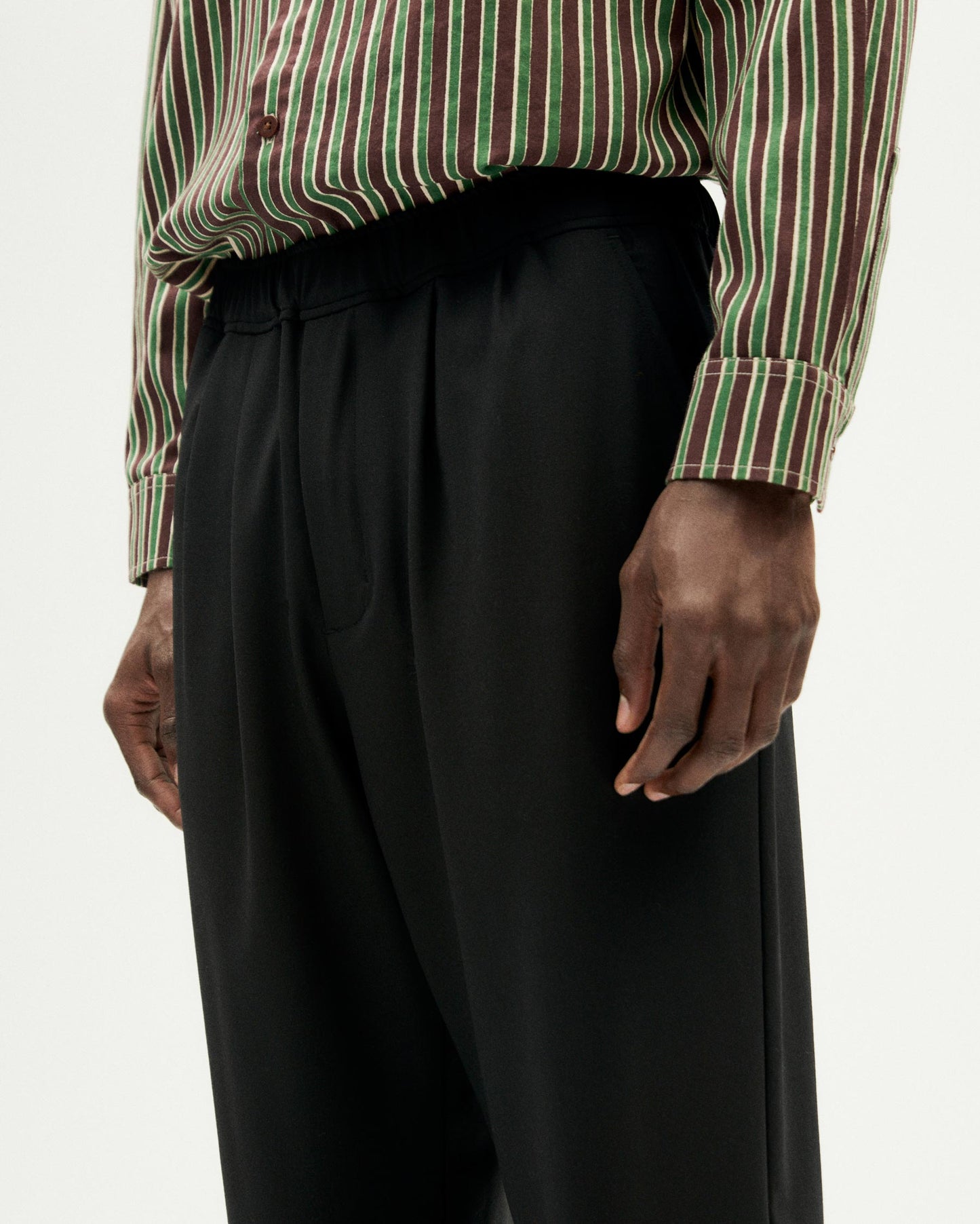 Pantalon droit en laine | noir "black damien pants"