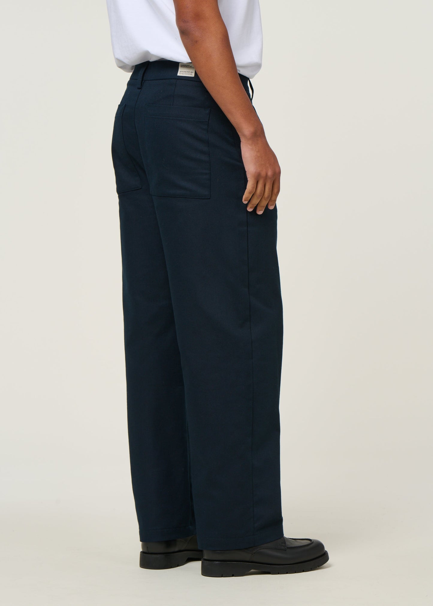 Pantalon large en coton bio | bleu "dark navy marc pants - blue"