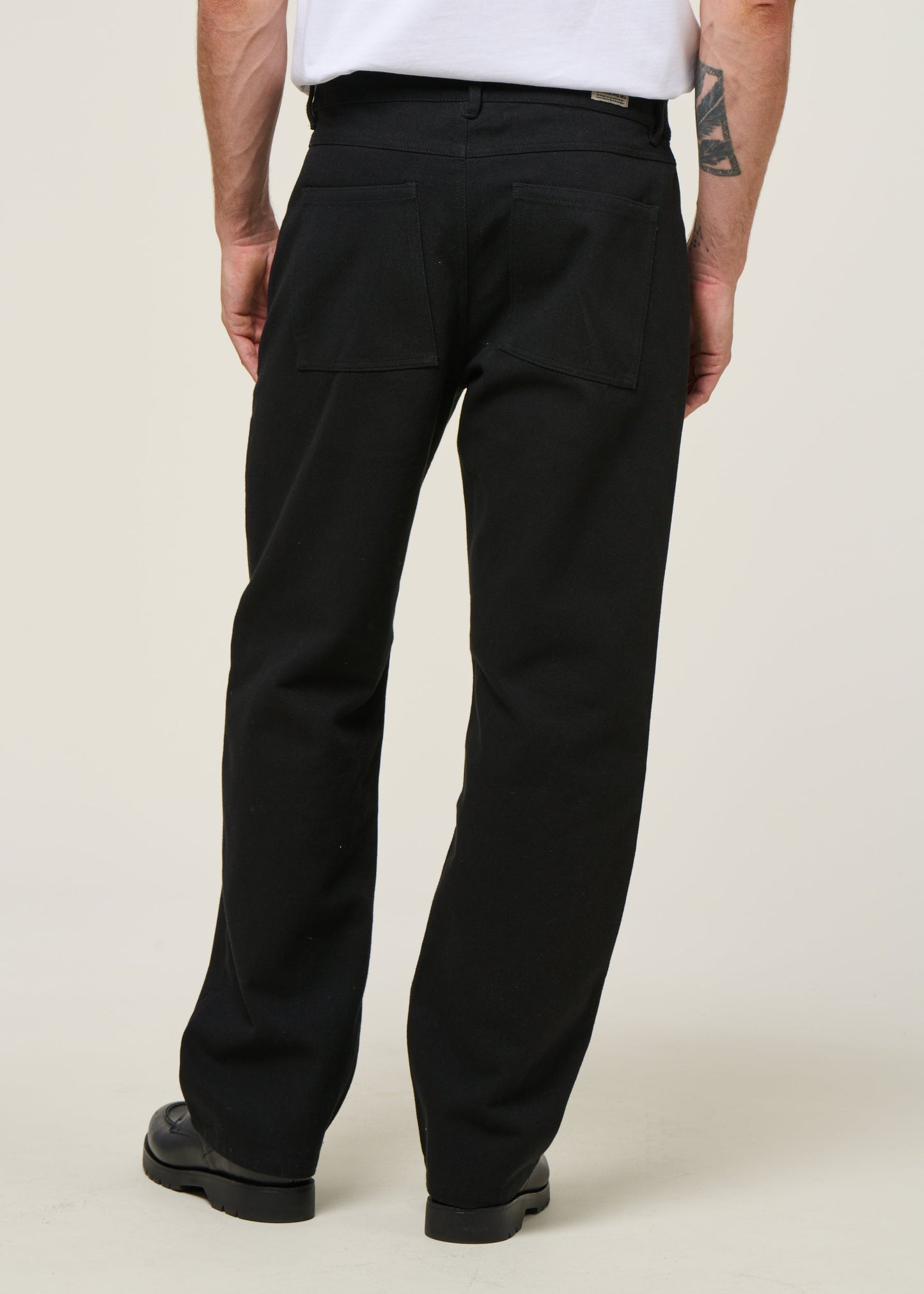 Pantalon droit large en coton bio | noir "black stan pants"