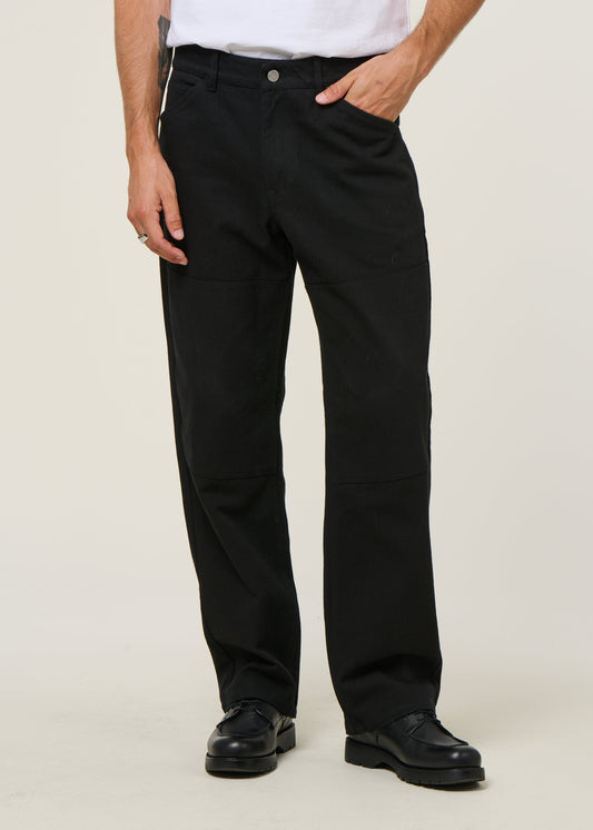 Pantalon droit large en coton bio | noir "black stan pants"