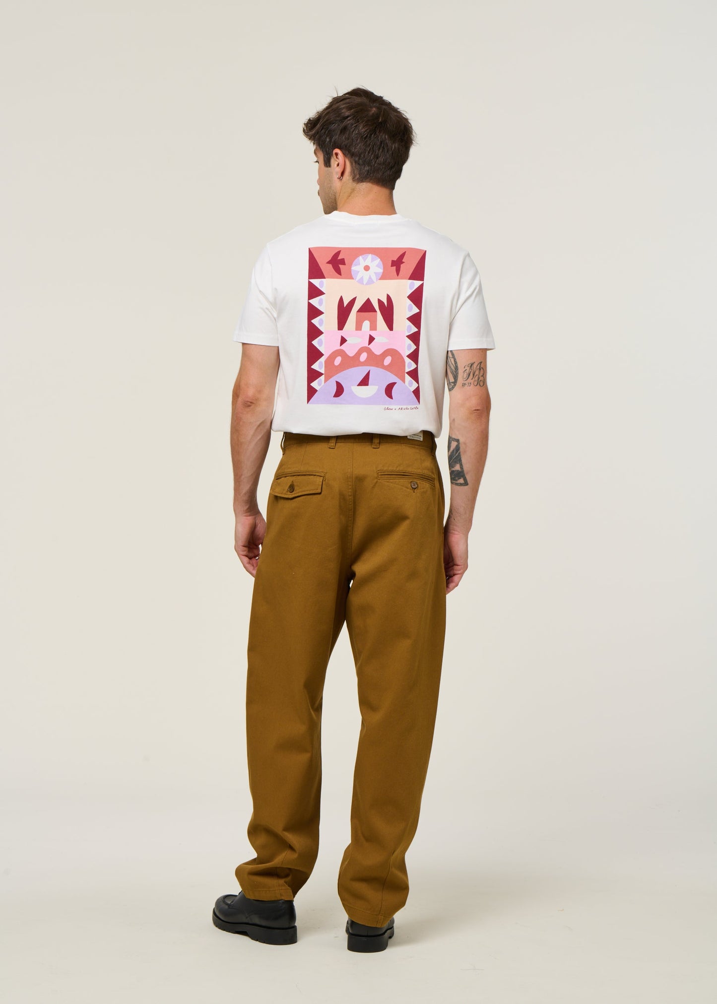 Pantalon large en coton bio | marron "LIGHT OAK WOTAN PANTS Brown"