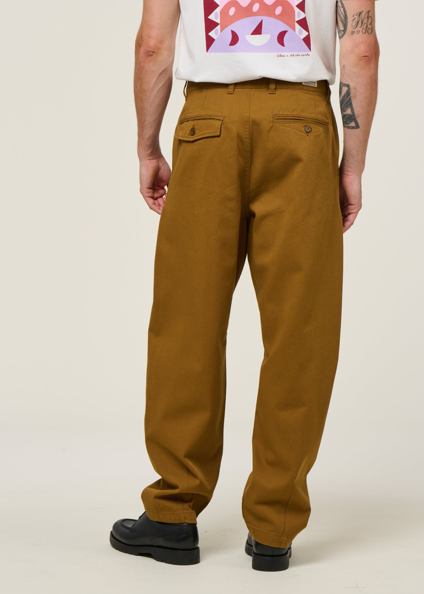 Pantalon large en coton bio | marron "LIGHT OAK WOTAN PANTS Brown"