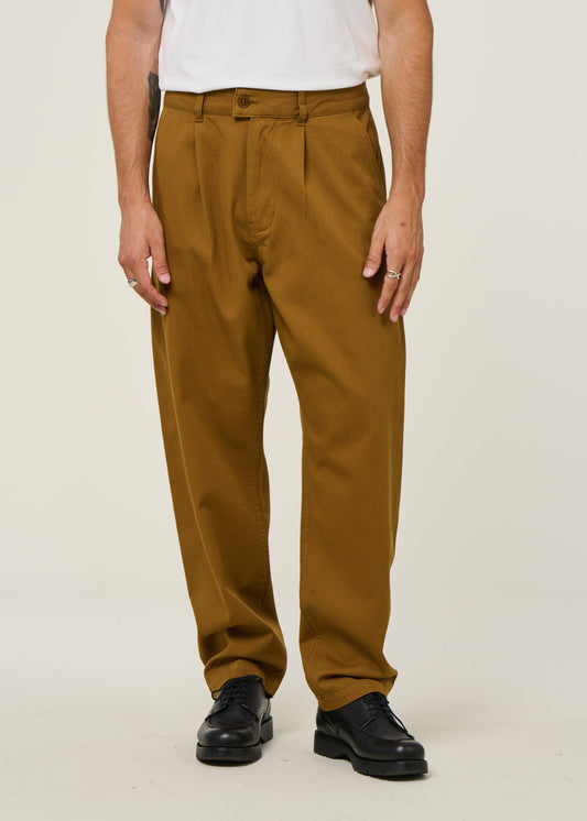 Pantalon large en coton bio | marron "LIGHT OAK WOTAN PANTS Brown"