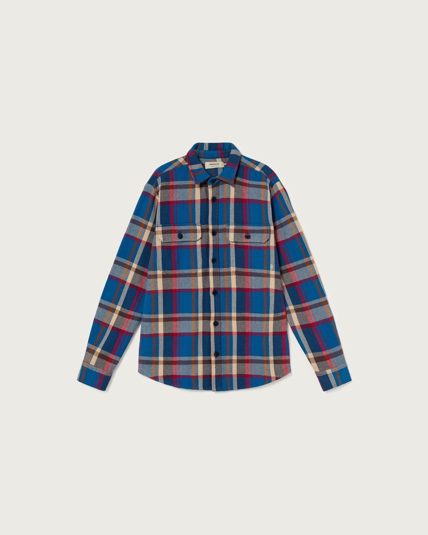 Surchemise à carreaux twill en coton bio | multicolore "blanket lucas overshirt blue"