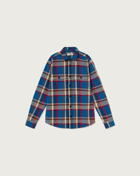 Surchemise à carreaux twill en coton bio | multicolore "blanket lucas overshirt blue"