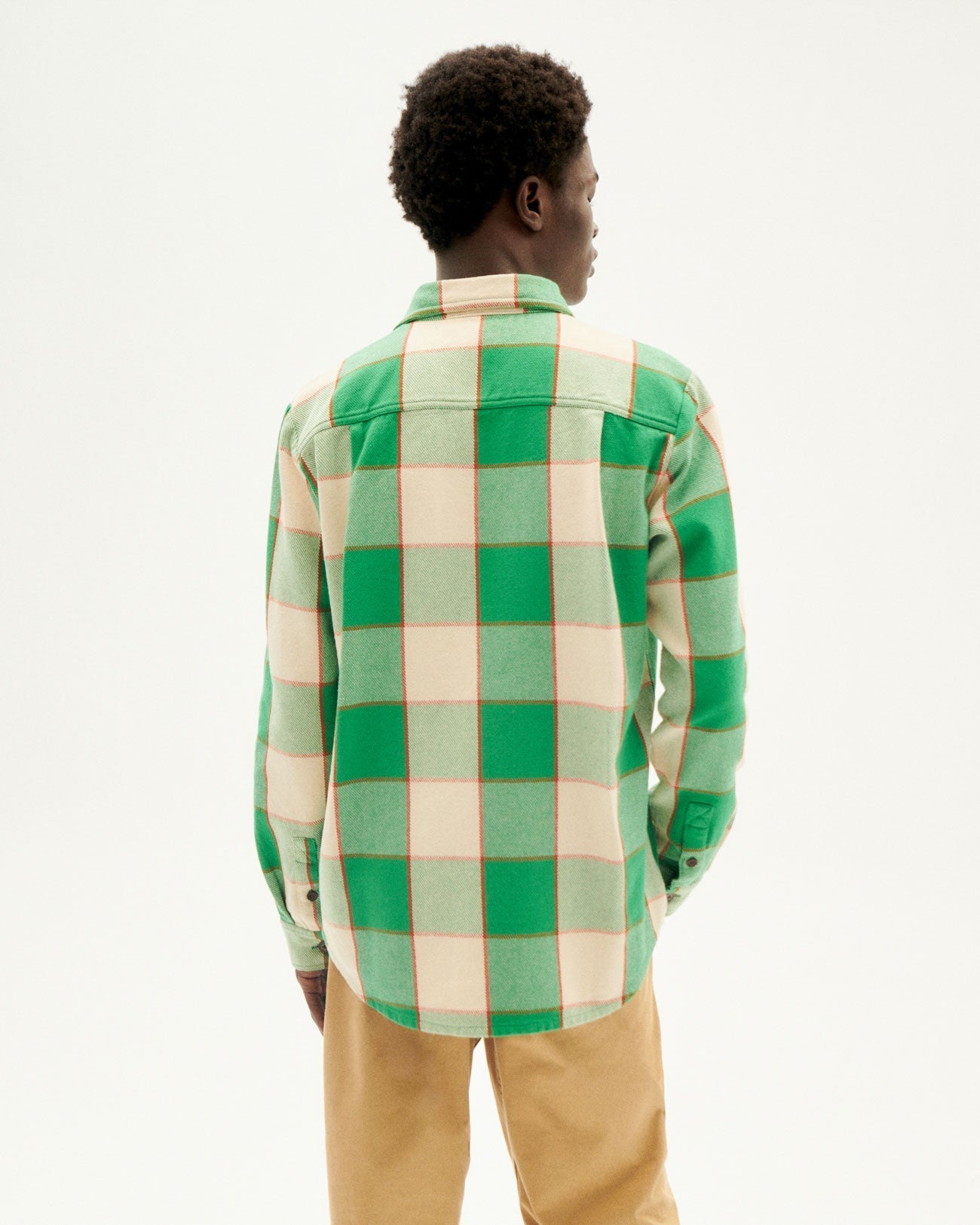 Surchemise en coton bio | carreaux vert "green heavy checks lucas overshirt"