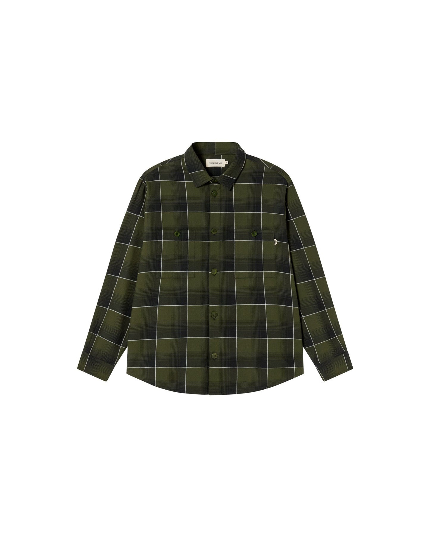 Chemise en coton biologique | multicolore "olive black checks hans shirt - multicolor"