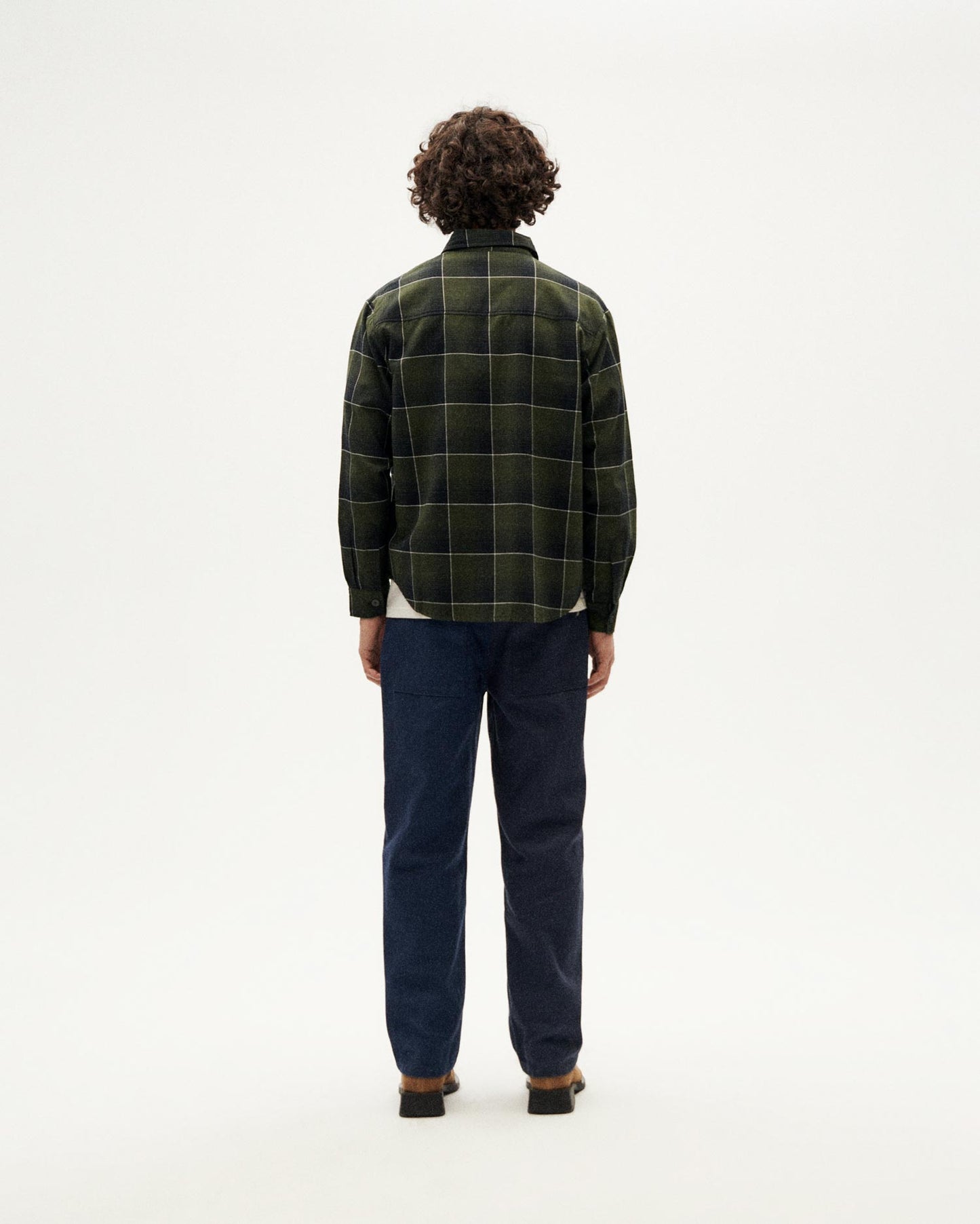 Chemise en coton biologique | multicolore "olive black checks hans shirt - multicolor"