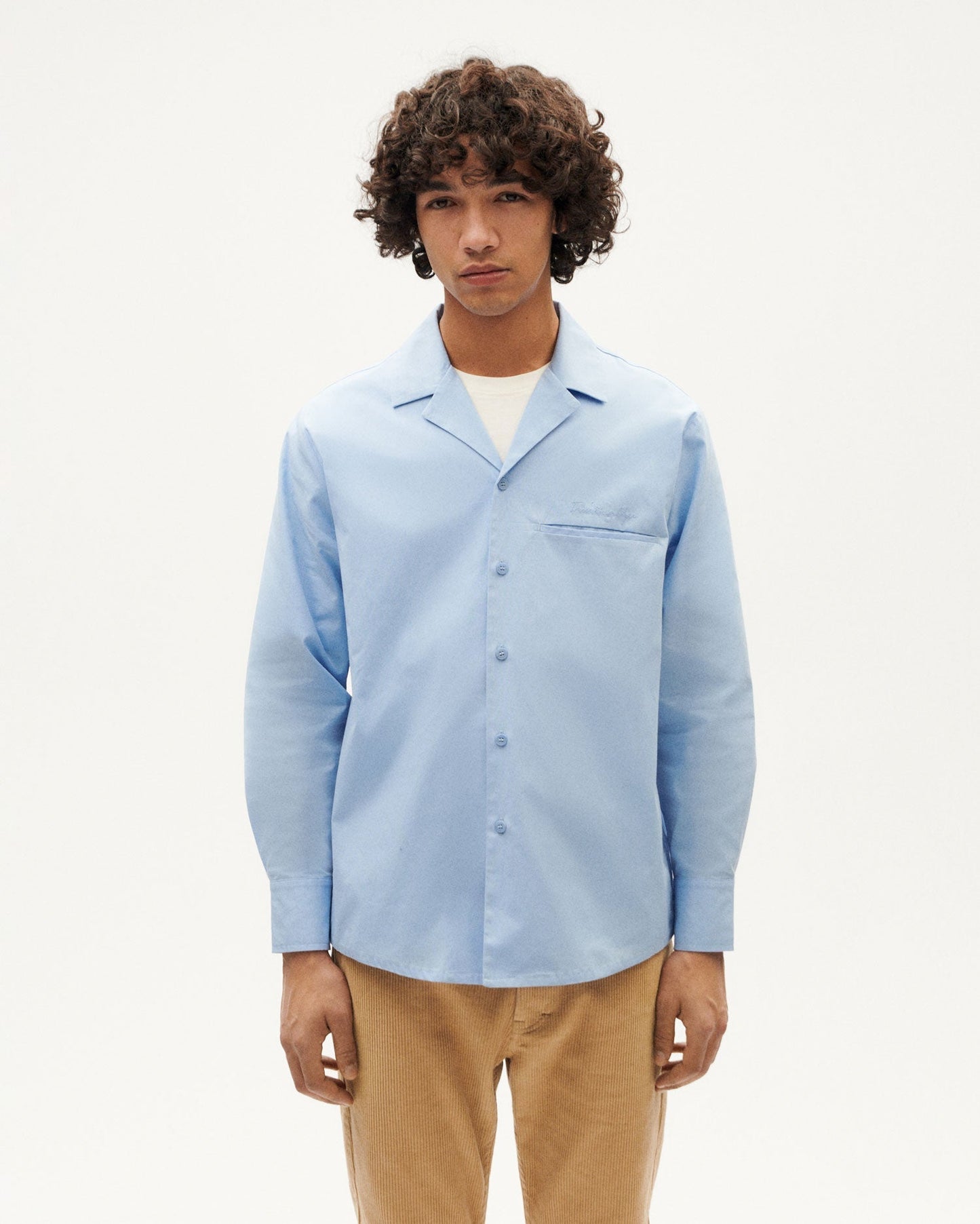 Chemise en coton bio | bleu 'sky nascar shirt blue'