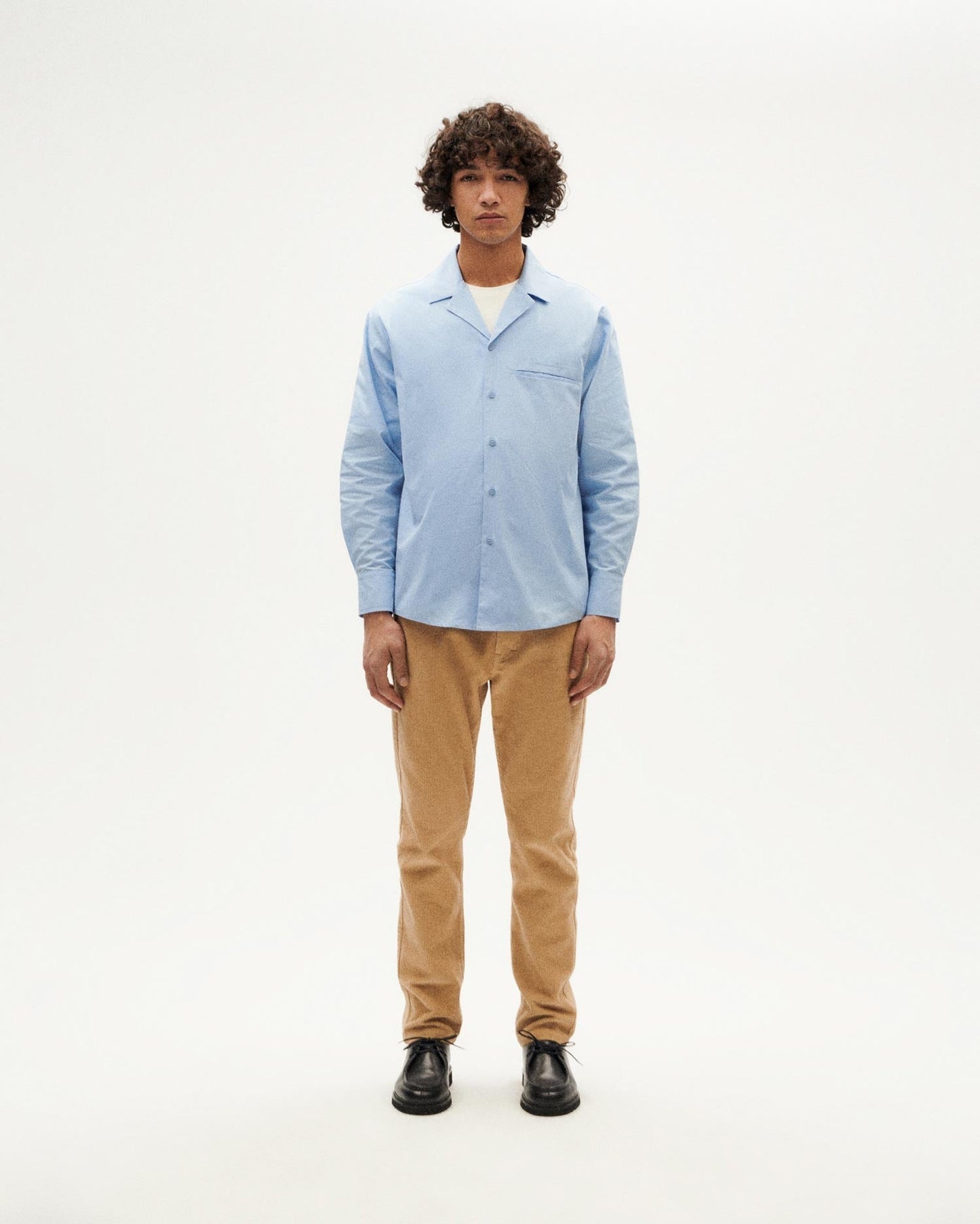 Chemise en coton bio | bleu 'sky nascar shirt blue'