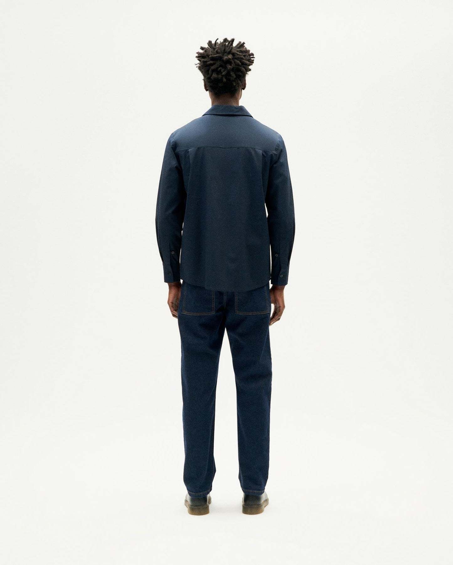 Chemise en coton bio | marine "navy nascar shirt - blue"
