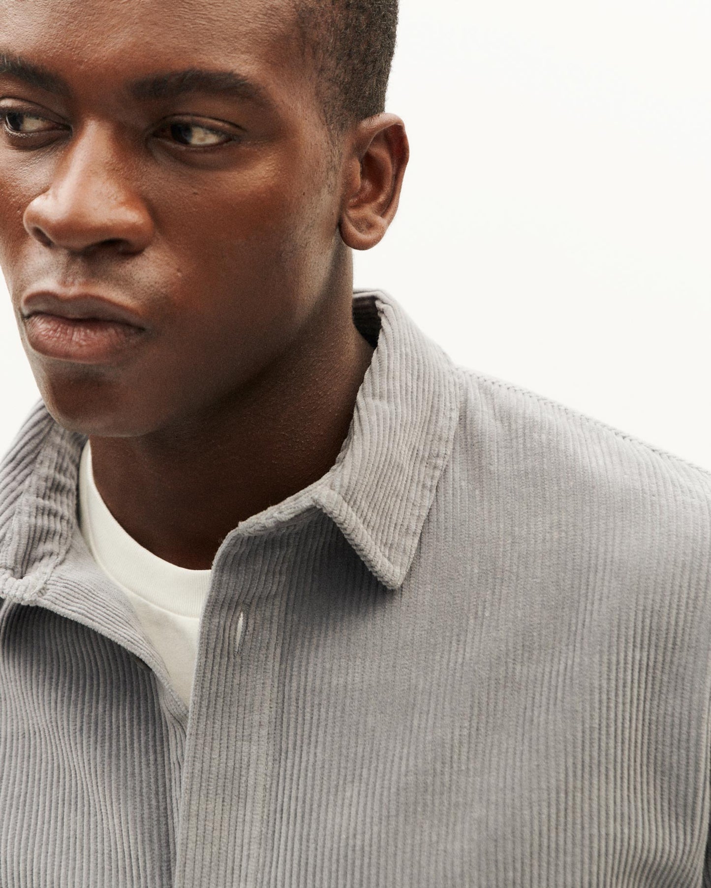 Chemise velours en coton bio | gris "river corduroy theo overshirt"