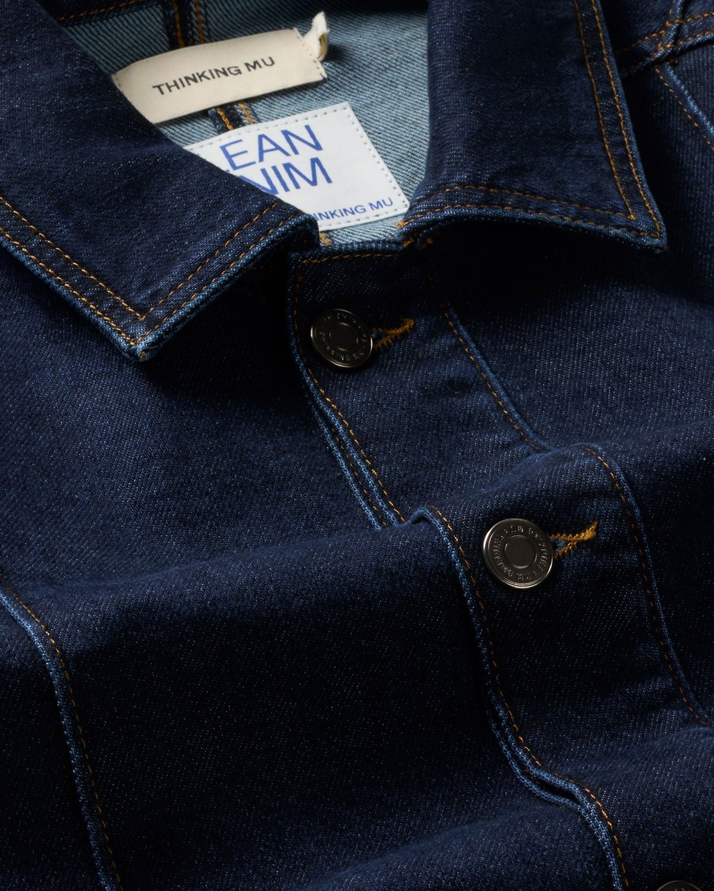 Veste en denim de coton bio | bleu "dark clean denim gus jacket"