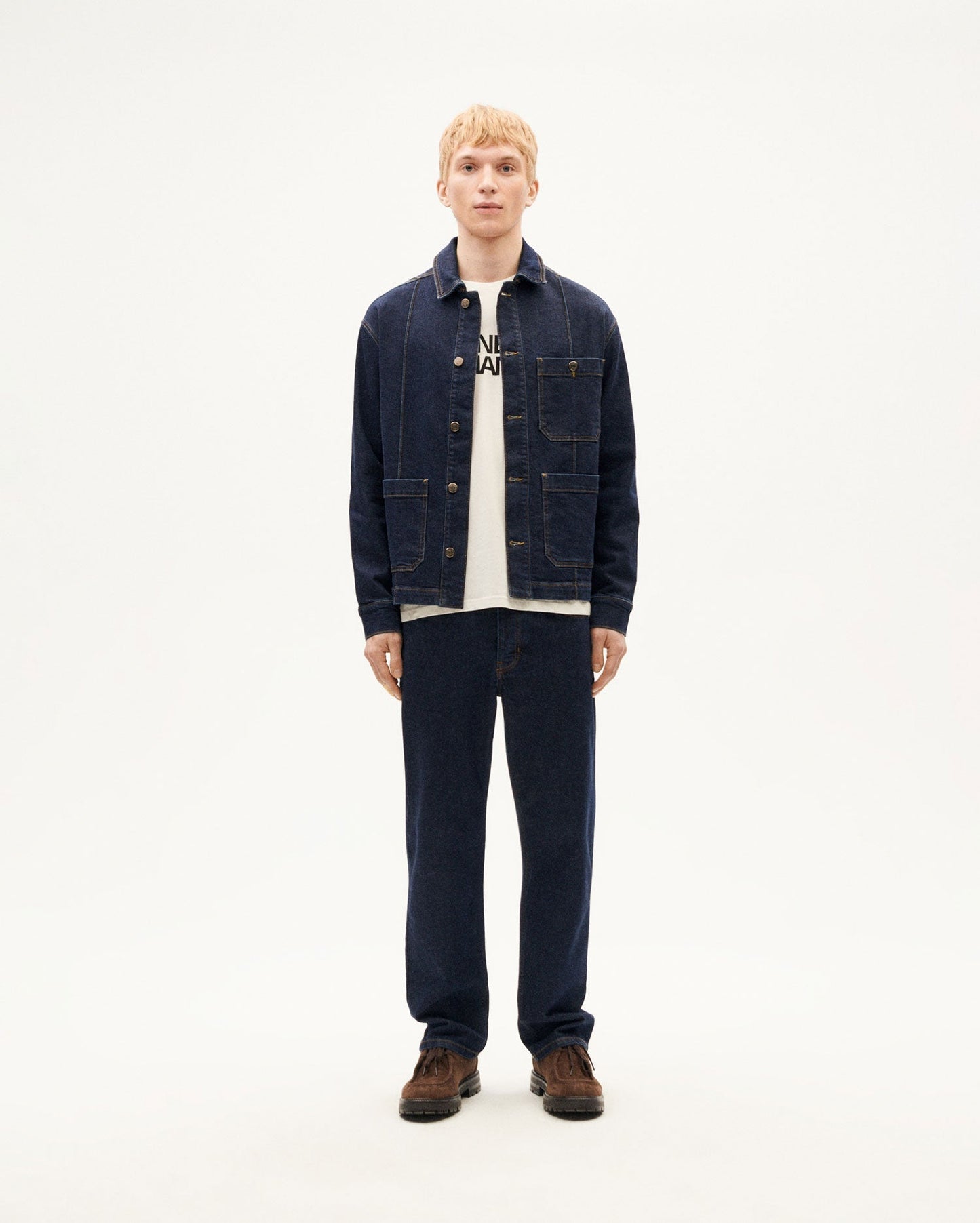 Veste en denim de coton bio | bleu "dark clean denim gus jacket"