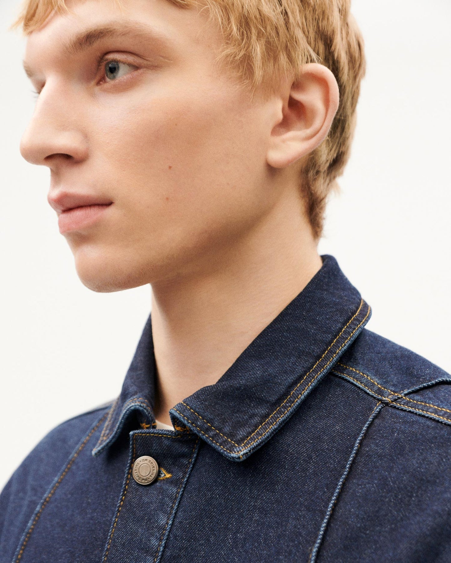 Veste en denim de coton bio | bleu "dark clean denim gus jacket"