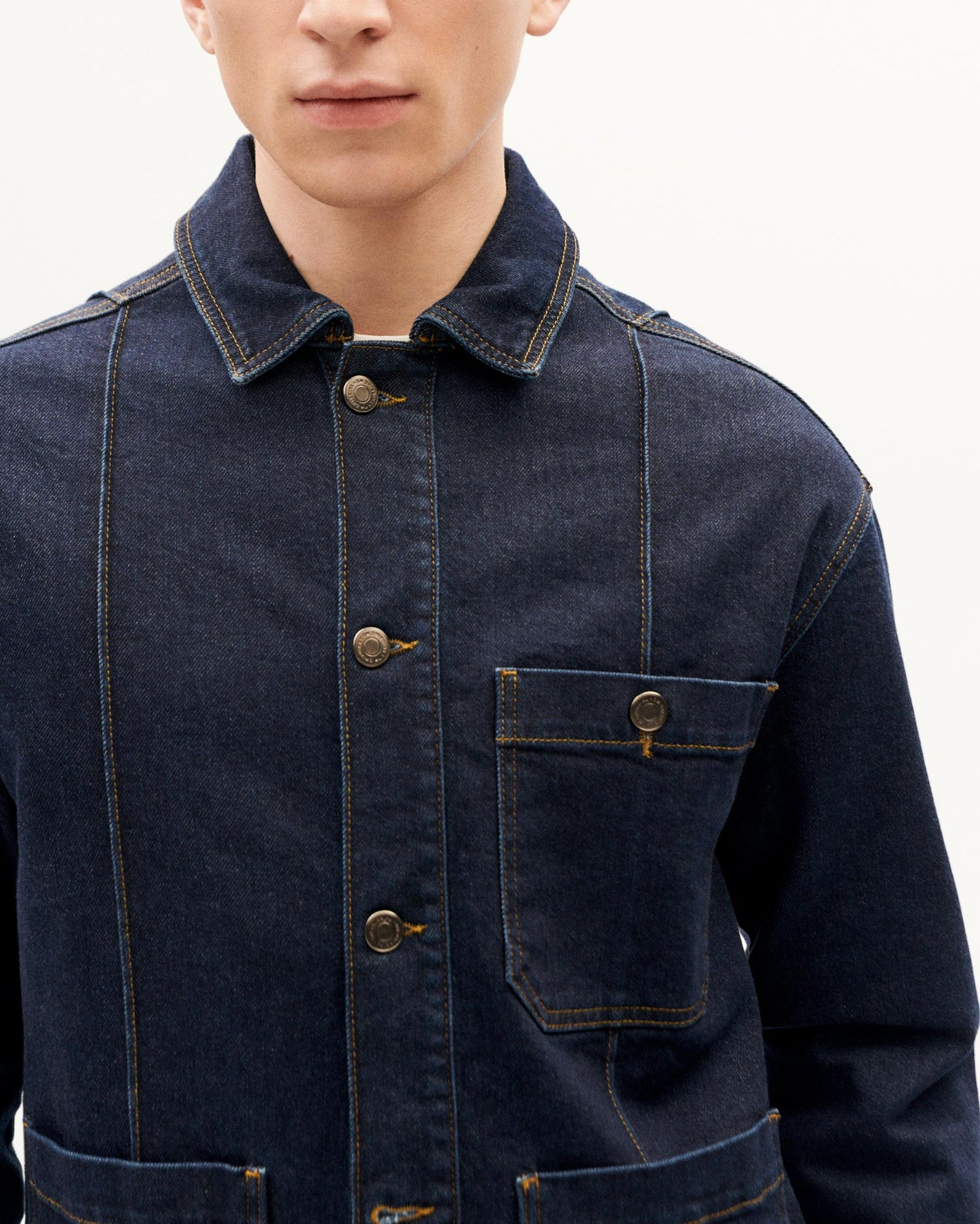Veste en denim de coton bio | bleu "dark clean denim gus jacket"