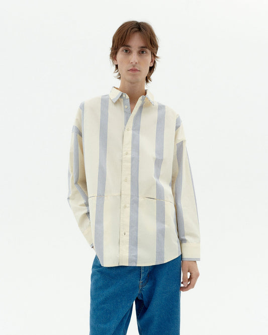 Chemise en coton biologique | beige "Persian stripes jim shirt - ecru"