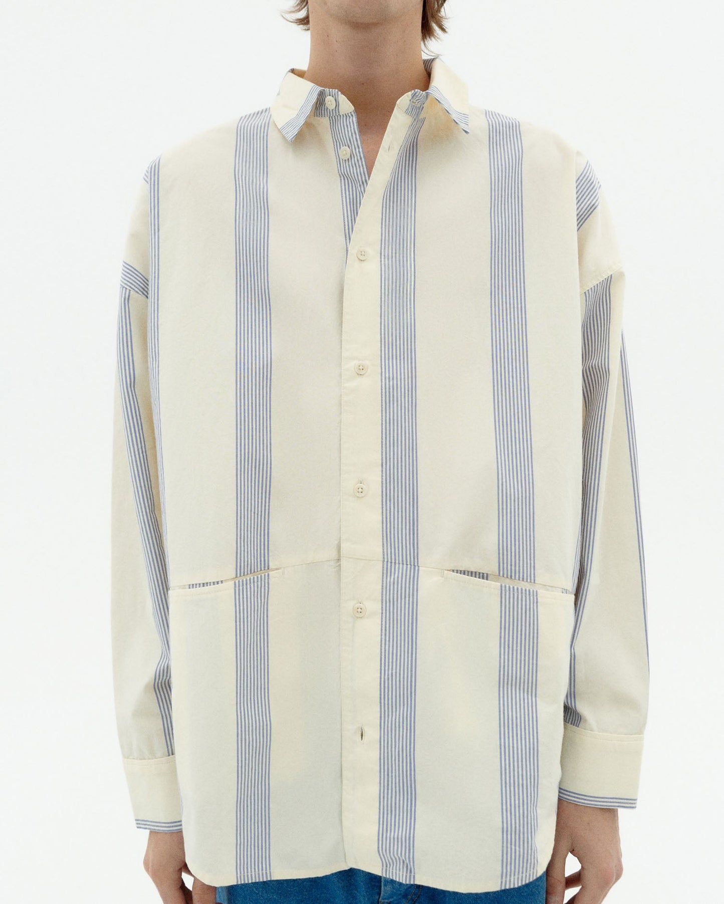 Chemise en coton biologique | beige "Persian stripes jim shirt - ecru"