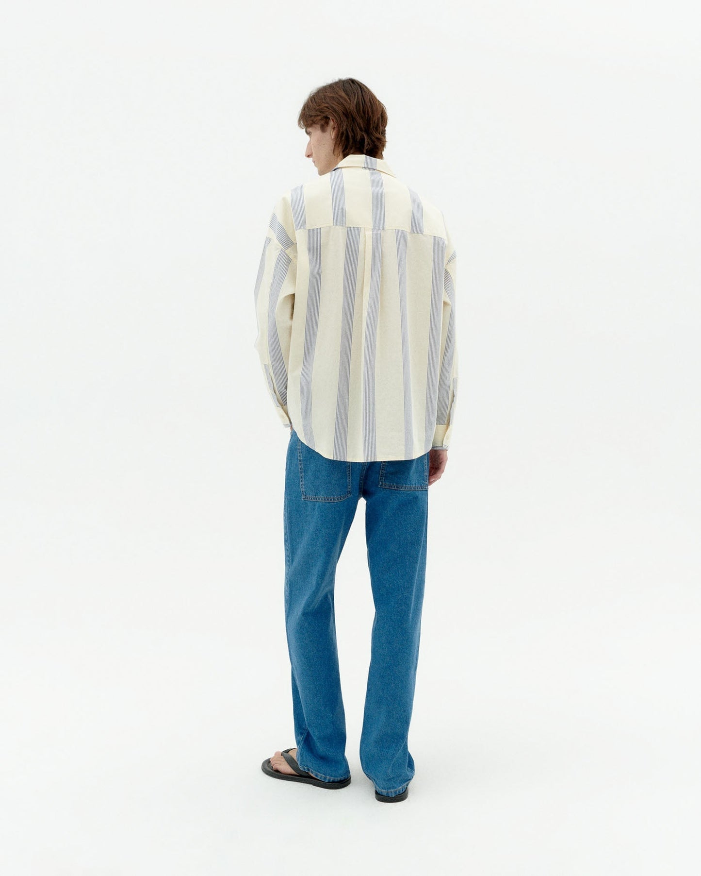 Chemise en coton biologique | beige "Persian stripes jim shirt - ecru"