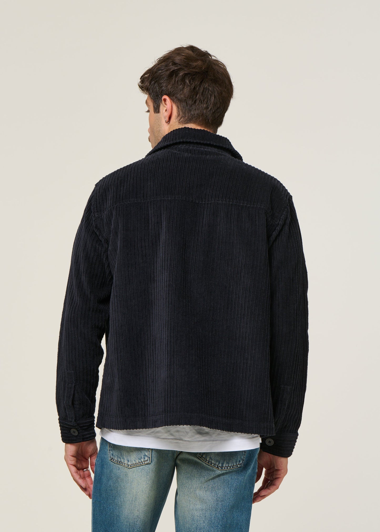 Veste velours en coton bio | marine "navy corduroy gabin shirt"